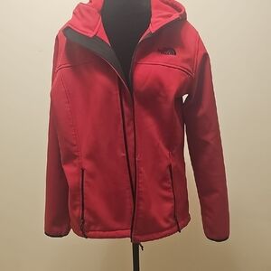 North Face Women's Fuchsia Jacket High Collar Hood and Plush Fleece Size Large